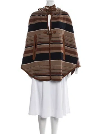 Pre-owned Calypso St Barth Striped Cape In Brown