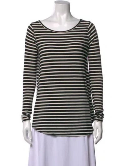 Pre-owned Calypso St Barth Striped Crew Neck T-shirt In Black