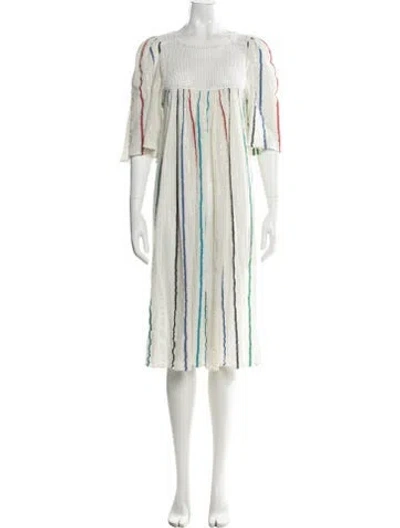 Pre-owned Calypso St Barth Striped Knee-length Dress In Multi