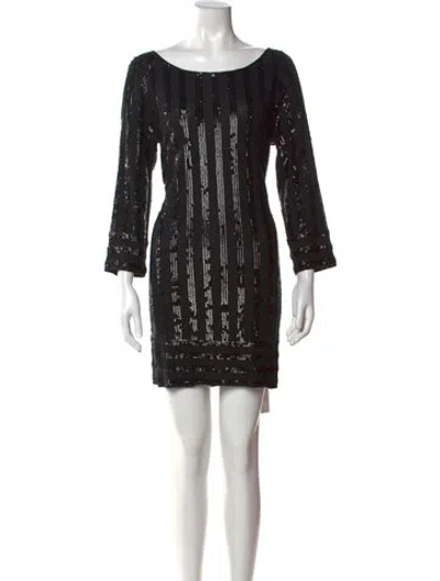 Pre-owned Calypso St Barth Striped Mini Dress In Black