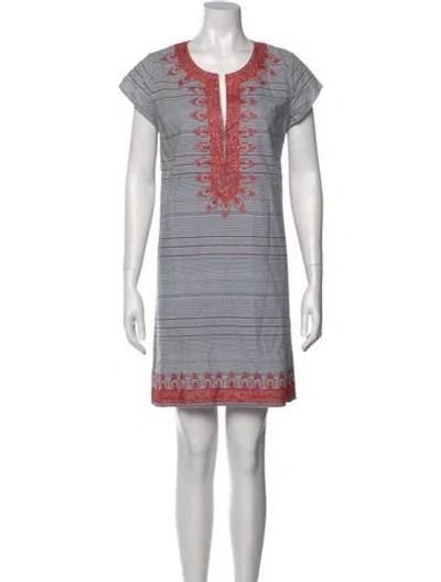 Pre-owned Calypso St Barth Striped Mini Dress In Blue
