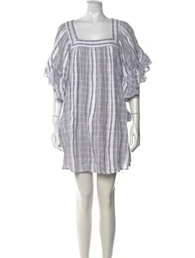 Pre-owned Calypso St Barth Striped Mini Dress In Gray