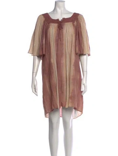 Pre-owned Calypso St Barth Striped Mini Dress In Neutral