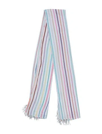 Pre-owned Calypso St Barth Striped Scarf In White