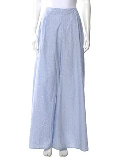 Pre-owned Calypso St Barth Striped Wide Leg Pants In Blue