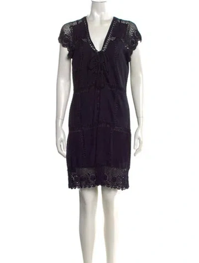 Pre-owned Calypso St Barth Suede Mini Dress In Blue