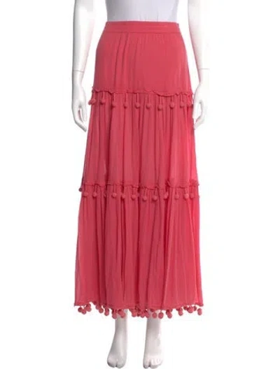 Pre-owned Calypso St Barth Tassel Accents Midi Length Skirt In Pink