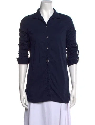 Pre-owned Calypso St Barth Three-quarter Sleeve Polo In Blue