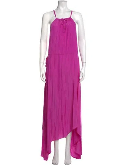 Pre-owned Calypso St Barth Tie Neck Long Dress In Purple