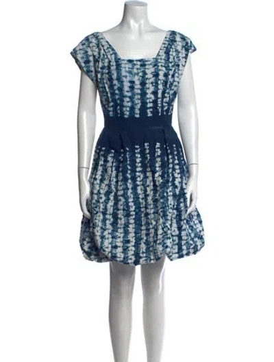 Pre-owned Calypso St Barth Tie-dye Print Mini Dress In Blue