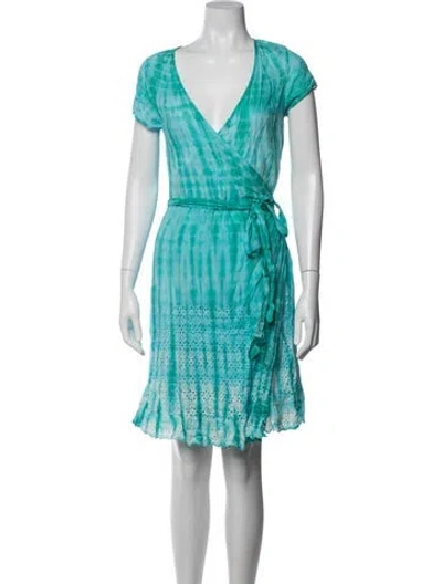 Pre-owned Calypso St Barth Tie-dye Print Mini Dress In Blue
