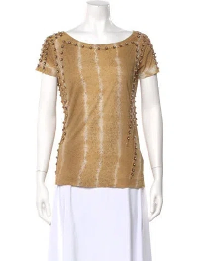 Pre-owned Calypso St Barth Tie-dye Print Scoop Neck Top In Neutral