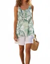 Calypso St Barth Tropical Leaf Print Tank Top In Light Green Print In Green