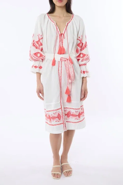 Calypso St Barth Calypso St. Barth Ukraine Dress In White/red