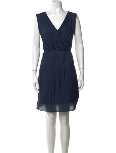 Pre-owned Calypso St Barth V-neck Knee-length Dress In Blue