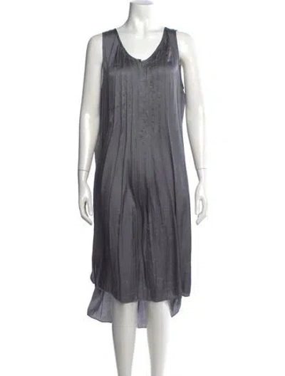 Pre-owned Calypso St Barth V-neck Knee-length Dress In Gray