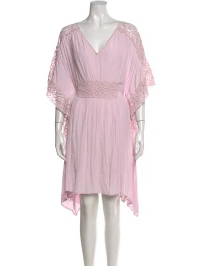 Pre-owned Calypso St Barth V-neck Knee-length Dress In Pink