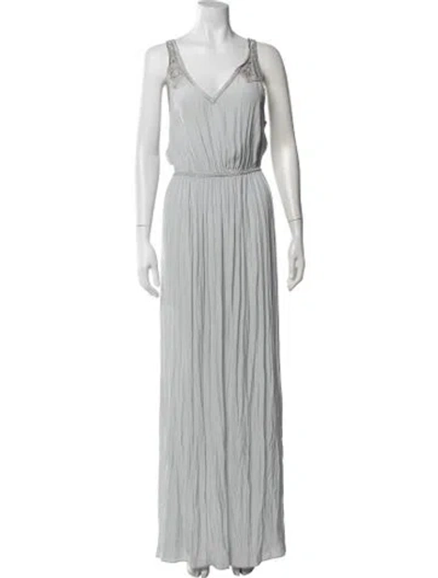 Pre-owned Calypso St Barth V-neck Long Dress In Gray