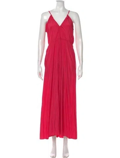 Pre-owned Calypso St Barth V-neck Long Dress In Pink