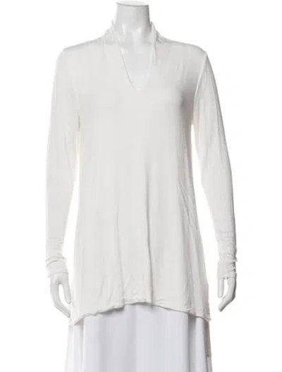 Pre-owned Calypso St Barth V-neck Long Sleeve Top In White