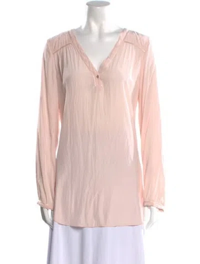 Pre-owned Calypso St Barth V-neck Long Sleeve Tunic In Pink