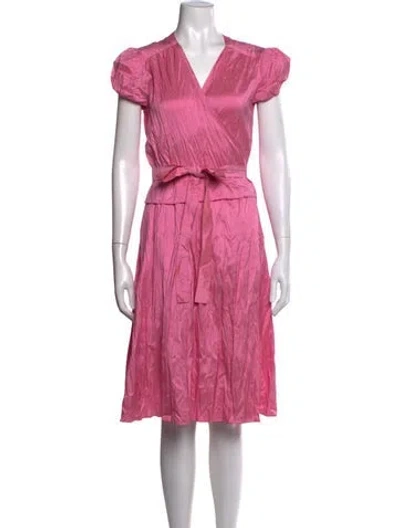 Pre-owned Calypso St Barth V-neck Midi Length Dress In Pink