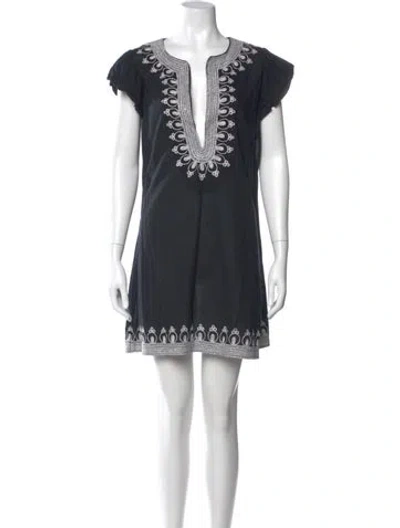 Pre-owned Calypso St Barth V-neck Mini Dress In Black