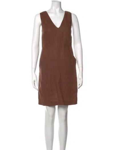 Pre-owned Calypso St Barth V-neck Mini Dress In Brown