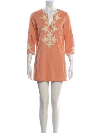 Pre-owned Calypso St Barth V-neck Mini Dress In Pink