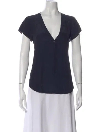Pre-owned Calypso St Barth V-neck Short Sleeve Top In Blue
