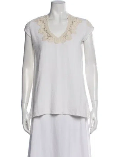 Pre-owned Calypso St Barth V-neck Short Sleeve Top In Gray