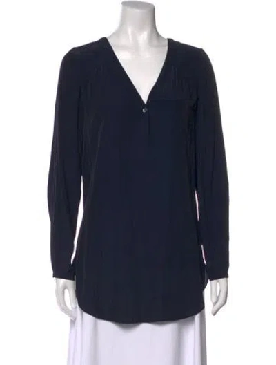 Pre-owned Calypso St Barth V-neck Short Sleeve Tunic In Blue