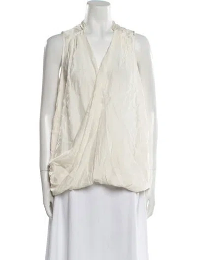 Pre-owned Calypso St Barth V-neck Sleeveless Blouse In Neutral