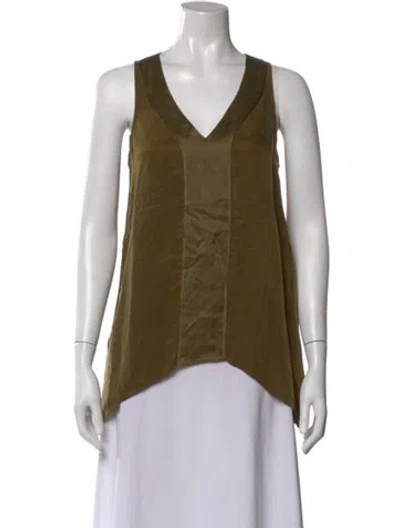 Pre-owned Calypso St Barth V-neck Sleeveless Top In Green