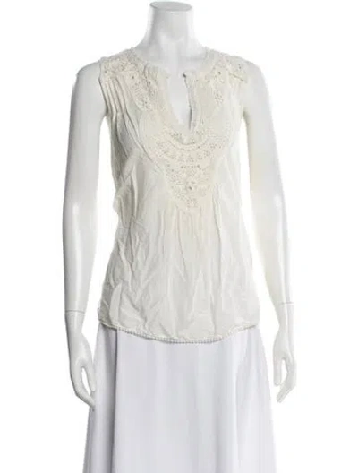 Pre-owned Calypso St Barth V-neck Sleeveless Top In Neutral