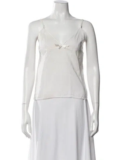 Pre-owned Calypso St Barth V-neck Sleeveless Top In White