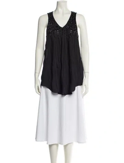 Pre-owned Calypso St Barth V-neck Sleeveless Tunic In Black