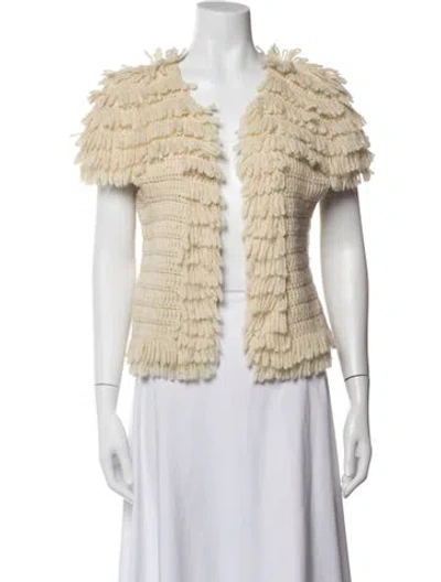 Pre-owned Calypso St Barth Wool Open Front Sweater In Neutrals