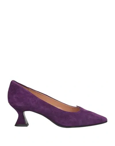 Calzaiuoli Toscani Woman Pumps Mauve Size 8 Leather In Purple
