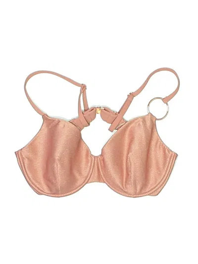 Pre-owned Calzedonia Swimsuit Top Gold Metallic Pattern Swimwear