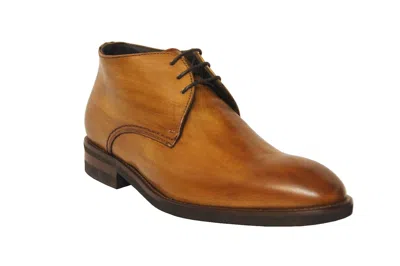 Pre-owned Calzoleria Toscana Men's Chestnut Leather Calfskin Winter Chukka Boots Z988 In Brown