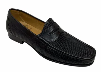 Pre-owned Calzoleria Toscana Men's Slip On Toe Black Leather Dress Shoes Q479