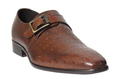 Pre-owned Calzoleria Toscana Rieti Men's Monk Strap Mahogany Leather Dress Shoes Z315 In Brown