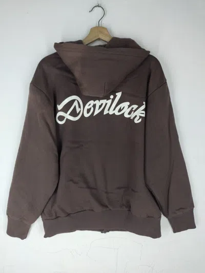 Pre-owned Camber X Devilock Vintage  Spellout Logo Faded Hoodie In Brown