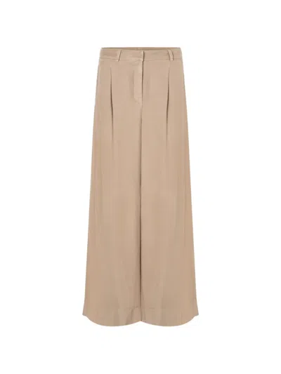 Cambio Adeline Pleated Wide-leg Trousers In Brown