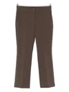 Cambio Belt-loops Zip-fly Cropped Trousers In Brown