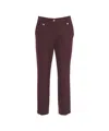 Cambio Cropped Trousers With Tailored Fit And Decorative Details In Burgundy