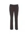 Cambio Elegant Straight-cut Trousers With Pressed Pleats And Flap Pockets In Brown