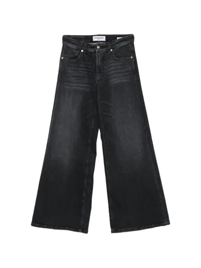 Cambio Faded Palazzo Jeans In Black