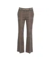 Cambio Flared Houndstooth Trousers With Tailored Fit In Brown